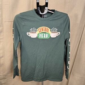 Friends Central Perk Long Sleeve T-Shirt Adult Small Green